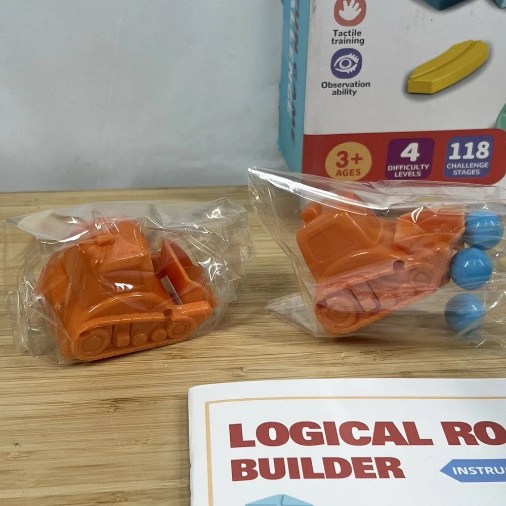 Logic Kids Board Game Marble Run Blocks Puzzle Car Track Toy Race Car NewOpenBox